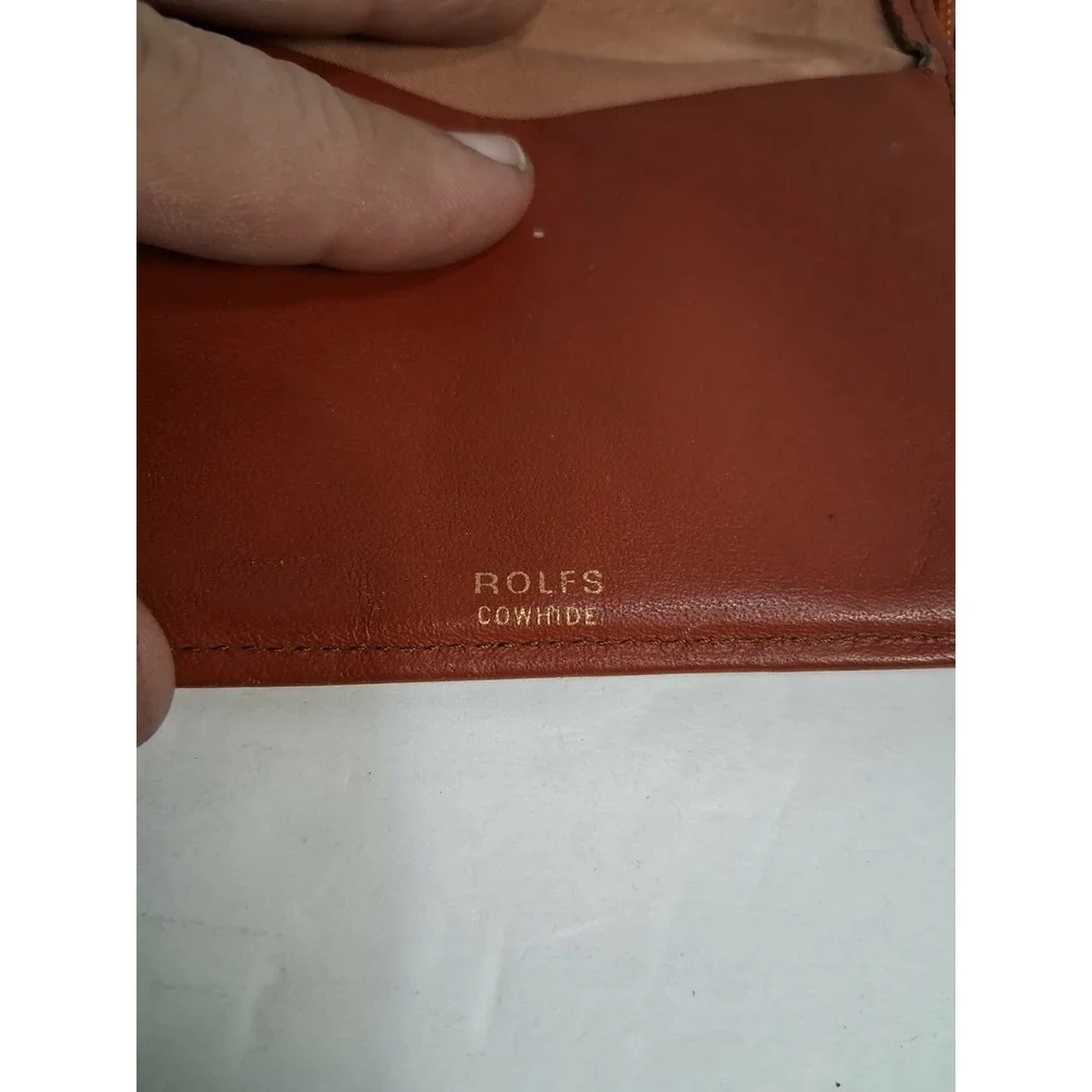 Vintage Rolfs Leather Embossed Floral Coin Kiss Lock Wallet Brown Tri Fold‎ READ